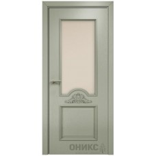 Межкомнатная дверь Оникс Византия Эмаль 7038 по ясеню со стеклом