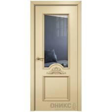 Межкомнатная дверь Оникс Византия эмаль RAL 1015 по МДФ со стеклом