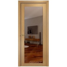 Межкомнатная дверь Оникс Сорбонна Дуб светлый с зеркалом