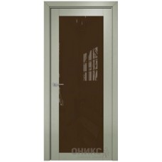 Межкомнатная дверь Оникс Сорбонна Эмаль 7038 по ясеню со стеклом