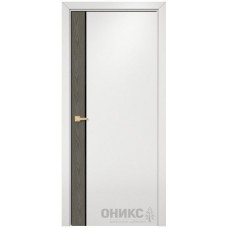Межкомнатная дверь Оникс Duo Дуб арктик / эмаль белая по МДФ со стеклом