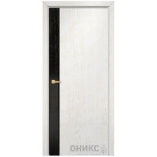 Межкомнатная дверь Оникс Duo эмаль чёрная патина золото / эмаль белая патина золото со стеклом