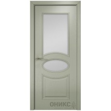 Межкомнатная дверь Оникс Эллипс Эмаль 7038 по ясеню со стеклом