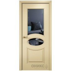 Межкомнатная дверь Оникс Эллипс эмаль RAL 1015 по МДФ со стеклом