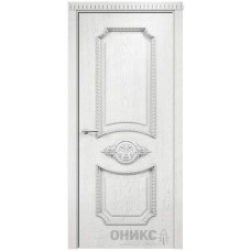 Межкомнатная дверь Оникс Империя Белая эмаль патина серебро