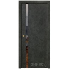 Межкомнатная дверь Оникс Престиж 1 Бетон тёмный с зеркалом