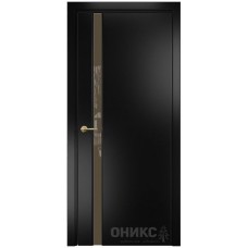 Межкомнатная дверь Оникс Престиж 1 Эмаль черная МДФ со стеклом
