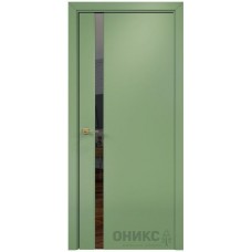 Межкомнатная дверь Оникс Престиж 1 эмаль RAL 6021 по МДФ с зеркалом