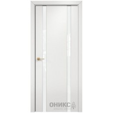 Межкомнатная дверь Оникс Престиж 2 Эмаль белая МДФ со стеклом
