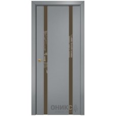 Межкомнатная дверь Оникс Престиж 2 Эмаль по RAL7040 МДФ со стеклом
