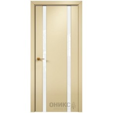 Межкомнатная дверь Оникс Престиж 2 эмаль RAL 1015 по МДФ со стеклом