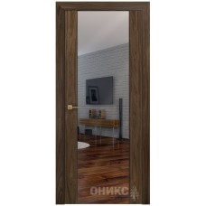 Межкомнатная дверь Оникс Престиж Американский орех с зеркалом