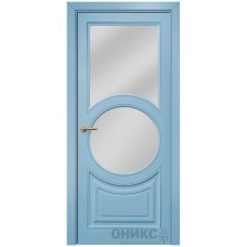 Межкомнатная дверь Оникс Софья Эмаль голубая МДФ со стеклом