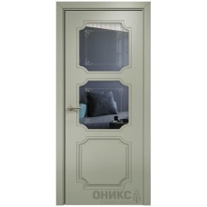 Межкомнатная дверь Оникс Валенсия Эмаль 7038 по МДФ пескоструй со стеклом