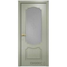 Межкомнатная дверь Оникс Венеция Эмаль 7038 по МДФ пескоструй со стеклом
