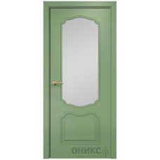 Межкомнатная дверь Оникс Венеция эмаль RAL 6021 по МДФ со стеклом