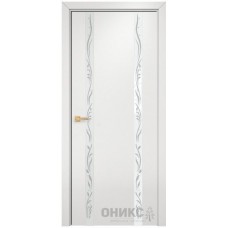 Межкомнатная дверь Оникс Верона 2 CPL белый пескоструй со стеклом