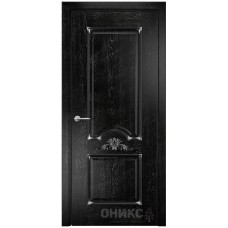 Межкомнатная дверь Оникс Византия Черная эмаль патина серебро