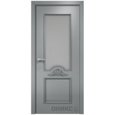 Межкомнатная дверь Оникс Византия Эмаль по RAL7040 МДФ со стеклом