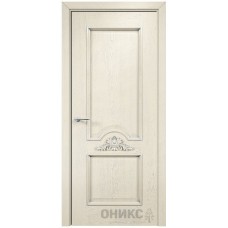 Межкомнатная дверь Оникс Византия Слоновая кость эмаль патина серебро