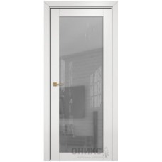 Межкомнатная дверь Оникс Сорбонна Эмаль белая МДФ со стеклом