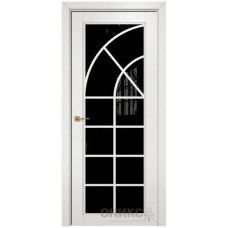 Межкомнатная дверь Оникс Сорбонна Эмаль белая МДФ решетка со стеклом