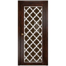 Межкомнатная дверь Оникс Сорбонна Эбен решетка со стеклом