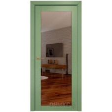 Межкомнатная дверь Оникс Сорбонна эмаль RAL 6021 по ясеню с зеркалом
