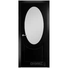 Межкомнатная дверь Оникс Брюссель Эмаль черная МДФ со стеклом
