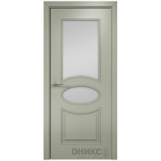 Межкомнатная дверь Оникс Эллипс Эмаль 7038 по МДФ со стеклом