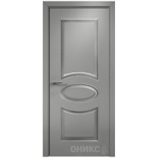 Межкомнатная дверь Оникс Эллипс Эмаль RAL 7036 по МДФ патина серебро