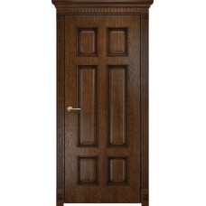 Межкомнатная дверь Оникс Гранд с декором Флора Дуб коньячный
