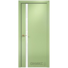 Межкомнатная дверь Оникс Престиж 1 Эмаль фисташка МДФ со стеклом