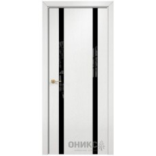 Межкомнатная дверь Оникс Престиж 2 Эмаль белая по ясеню со стеклом