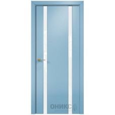 Межкомнатная дверь Оникс Престиж 2 Эмаль голубая МДФ со стеклом