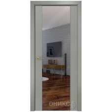 Межкомнатная дверь Оникс Престиж CPL светло серый с зеркалом