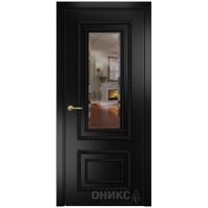 Межкомнатная дверь Оникс Прима Эмаль черная МДФ с зеркалом