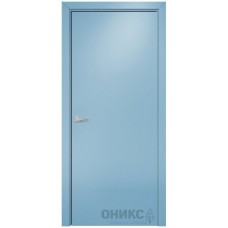 Межкомнатная дверь Оникс Шпон Эмаль голубая МДФ