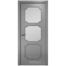 Межкомнатная дверь Оникс Валенсия Эмаль RAL 7036 по МДФ со стеклом