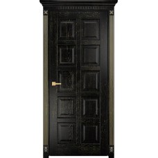 Межкомнатная дверь Оникс Вена-2 Эмаль черная патина золото