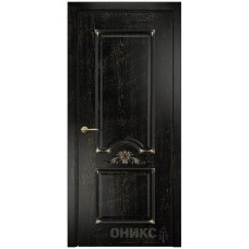 Межкомнатная дверь Оникс Византия Черная эмаль патина золото