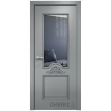 Межкомнатная дверь Оникс Византия Эмаль по RAL 7040 по ясеню со стеклом
