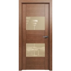 Межкомнатная дверь Status Versia 221, Анегри, стекло Лакобель бежевое