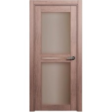 Межкомнатная дверь Status Elegant 143, Дуб Капучино, стекло Сатинато бронза