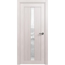 Межкомнатная дверь Status Optima 134, Дуб Белый, стекло Сатинато прозрачное