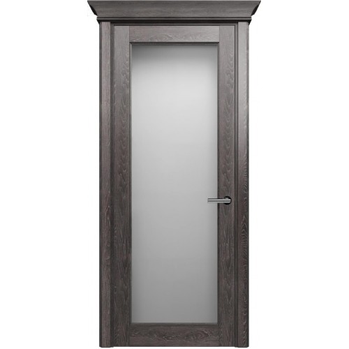 Межкомнатная дверь Status Classic 552, Дуб Патина, стекло Сатинато белое