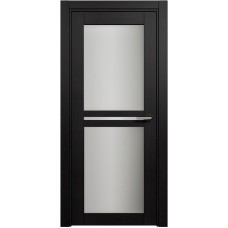 Межкомнатная дверь Status Elegant 143, Дуб Чёрный, стекло Сатинато белое