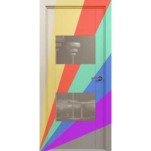 Межкомнатная дверь Status Versia 221, Эмаль. Любой цвет по RAL., стекло Лакобель каппучино