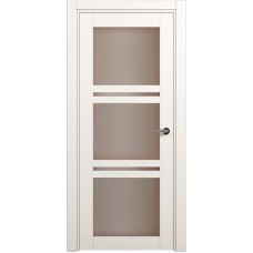 Межкомнатная дверь Status Elegant 147, Белый лёд, стекло Сатинато бронза