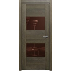Межкомнатная дверь Status Versia 221, Винтаж, стекло Лакобель коричневое